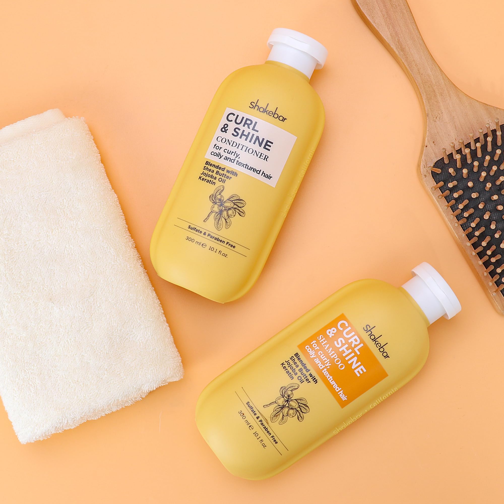 SHAKEBAR Keratin Curly Hair Shampoo & Conditioner Set – Curl & Shine