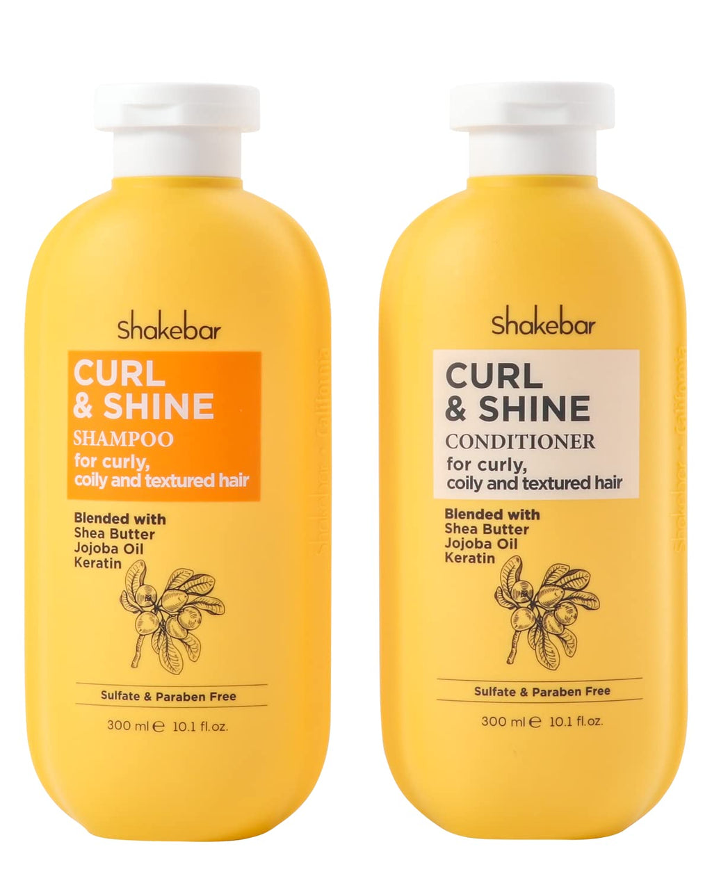 SHAKEBAR Keratin Curly Hair Shampoo & Conditioner Set – Curl & Shine