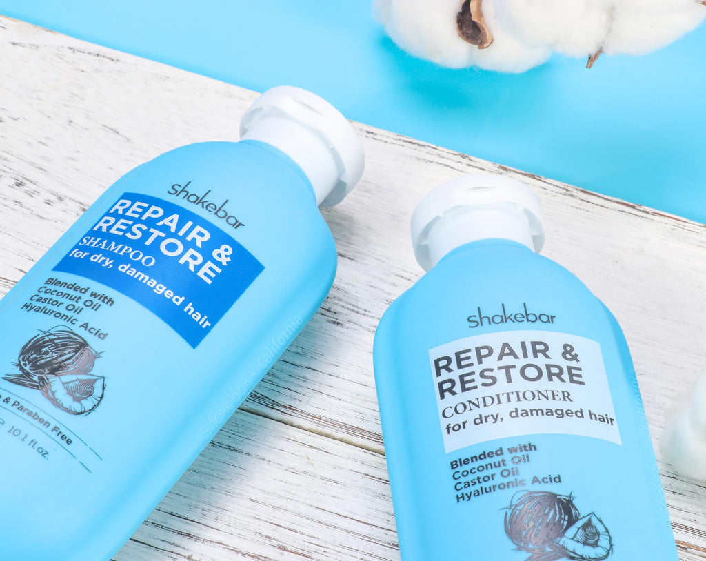 SHAKEBAR Coconut Shampoo & Conditioner with Castor Oil – Hydration, Sulfate-Free, 300ml (10.1 fl oz)