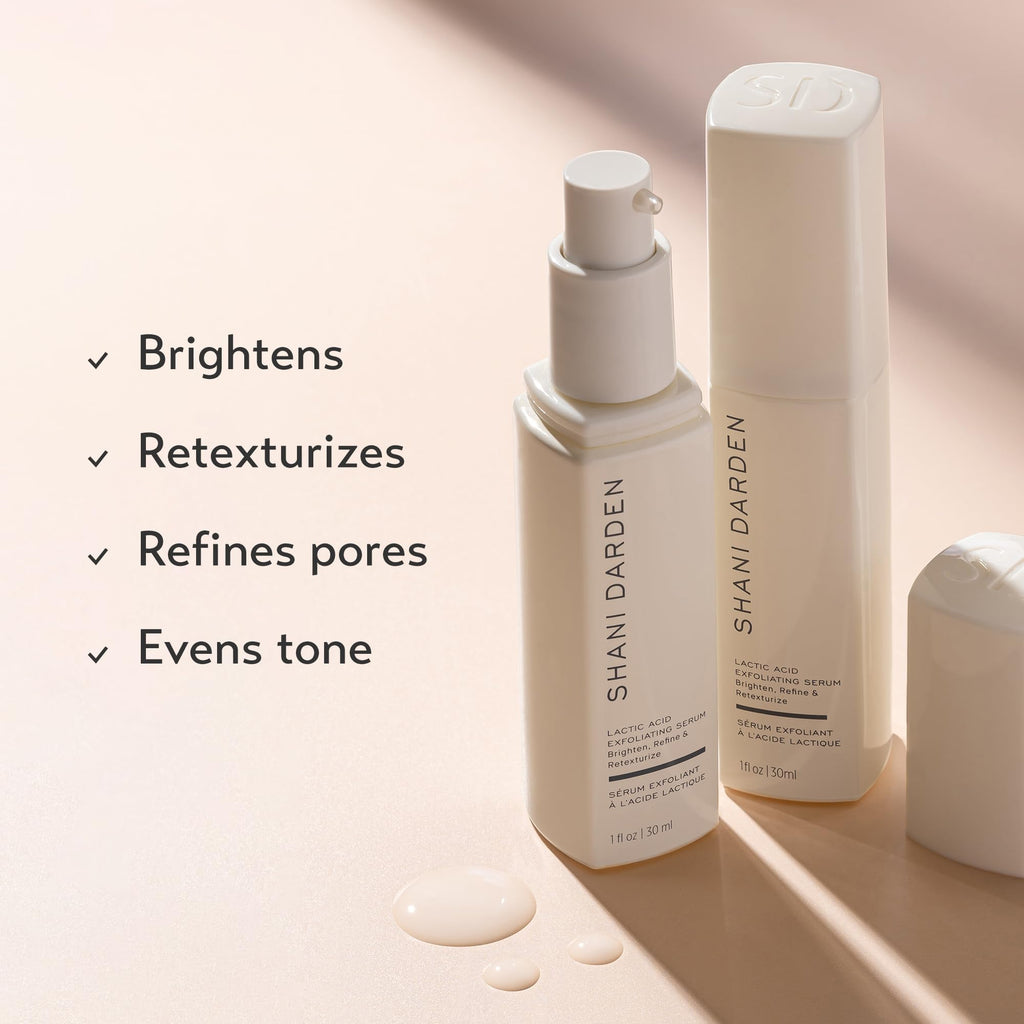 SHANI DARDEN Lactic Acid Face Serum | Night Exfoliating Serum for Radiant, Smooth Skin