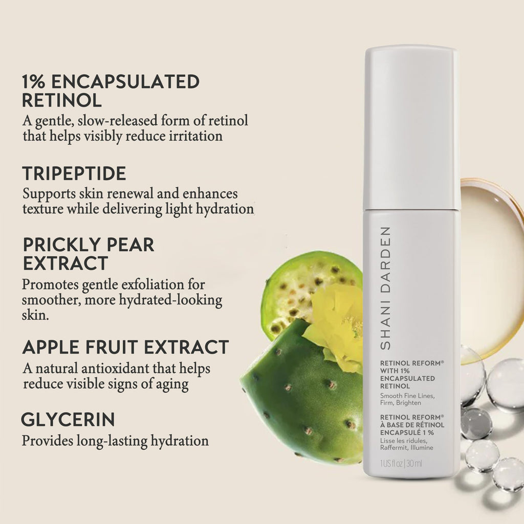 SHANI DARDEN Retinol Reform 1% Encapsulated Retinol Serum for Face & Neck – Gentle, Slow-Release with Tripeptide