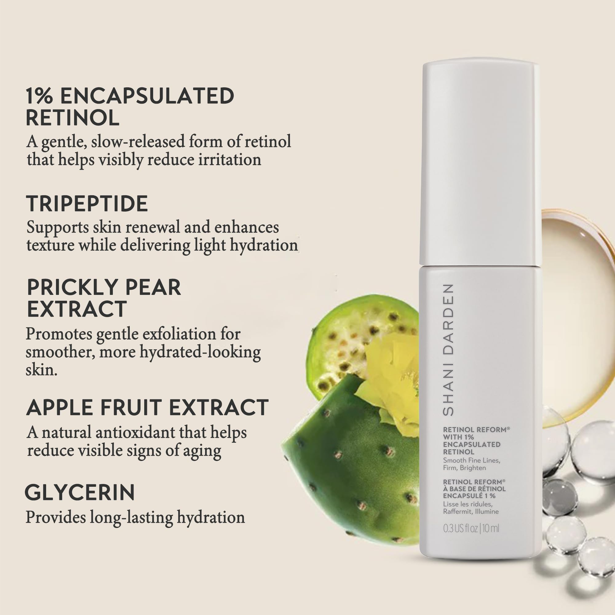 SHANI DARDEN Retinol Reform — 1% Encapsulated Retinol Serum for Face & Neck, Gentle Slow-Release, 0.3 oz