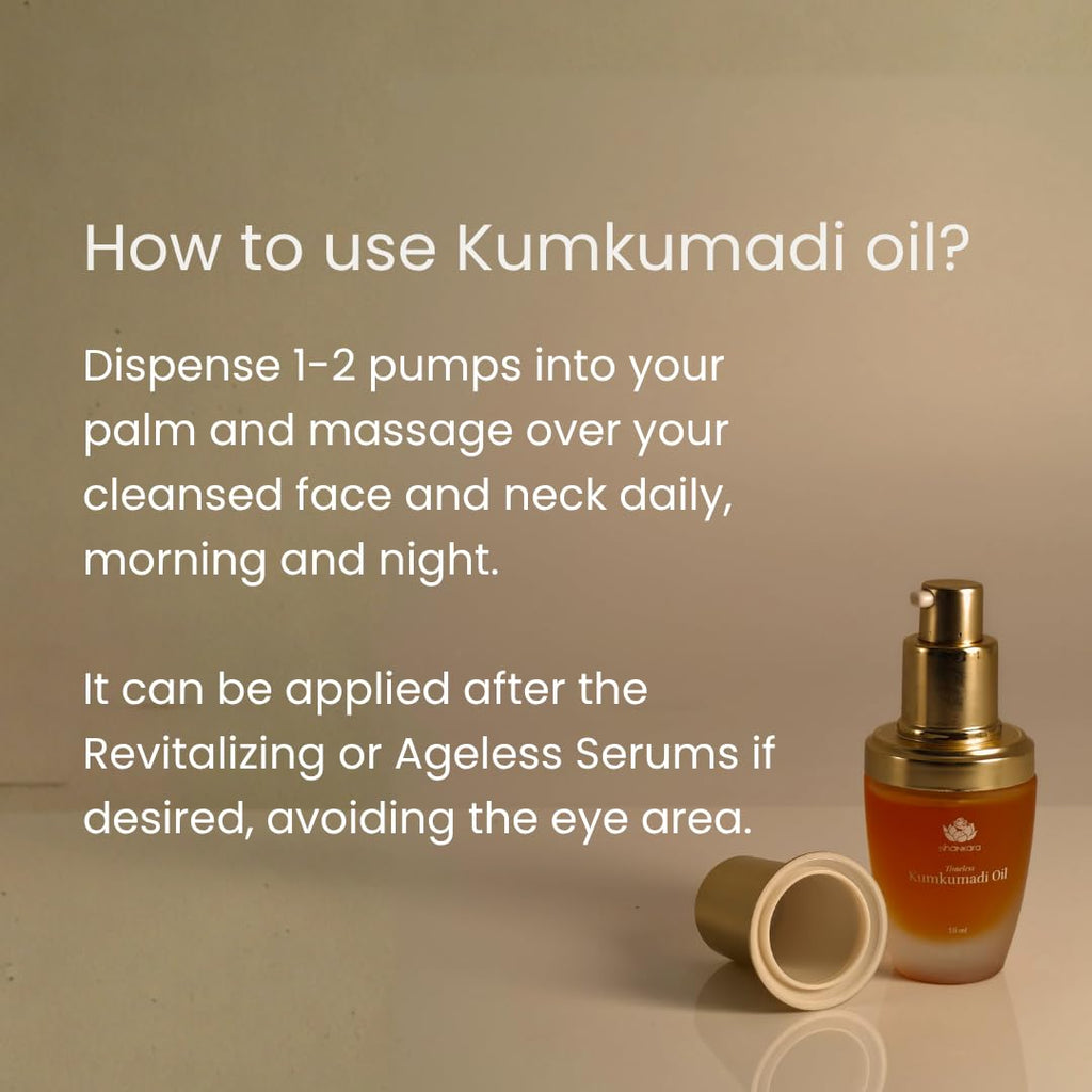 Shankara Kumkumadi Oil for Face – 18ml, 32 Flowers, Rose Aroma | Gua Sha Facial Oil