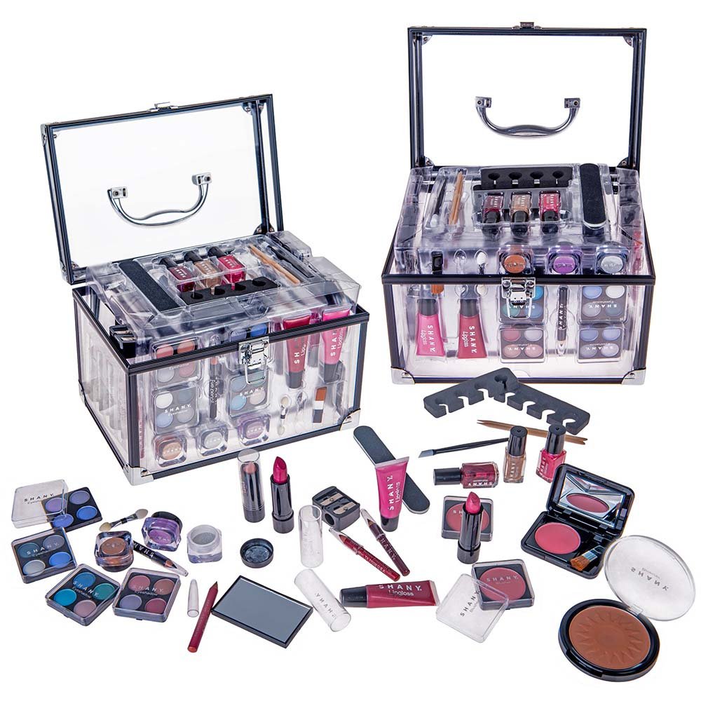 SHANY Carry All Trunk Makeup Case | Reusable Aluminum Beauty Organizer Gift Set