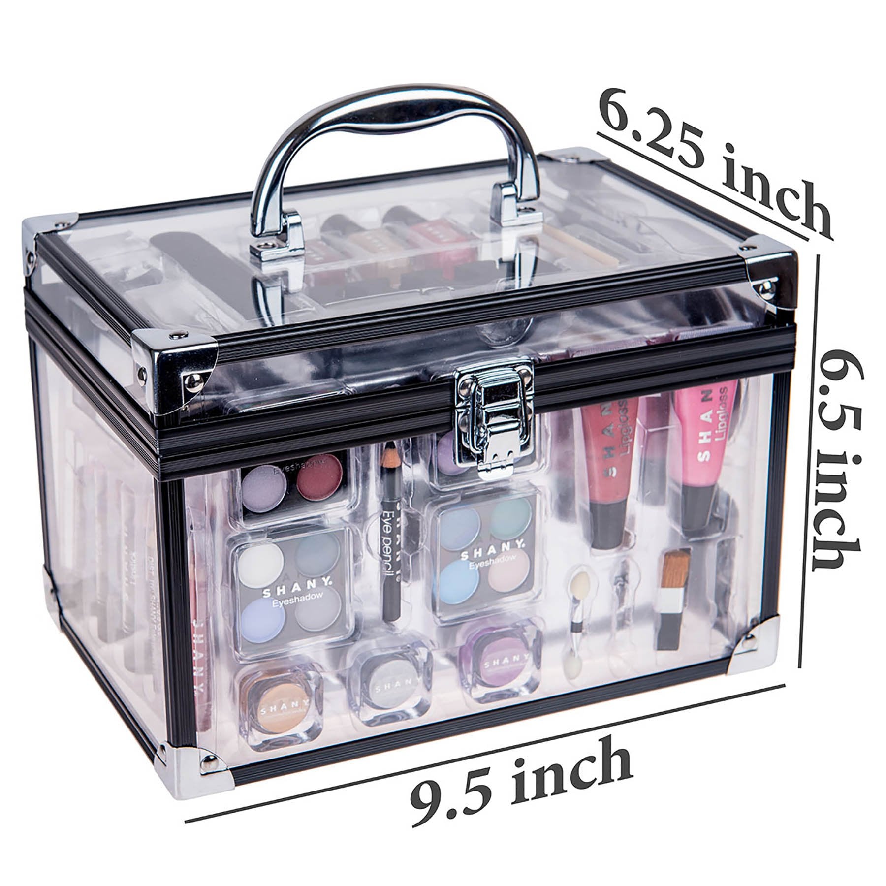 SHANY Carry All Trunk Makeup Case | Reusable Aluminum Beauty Organizer Gift Set