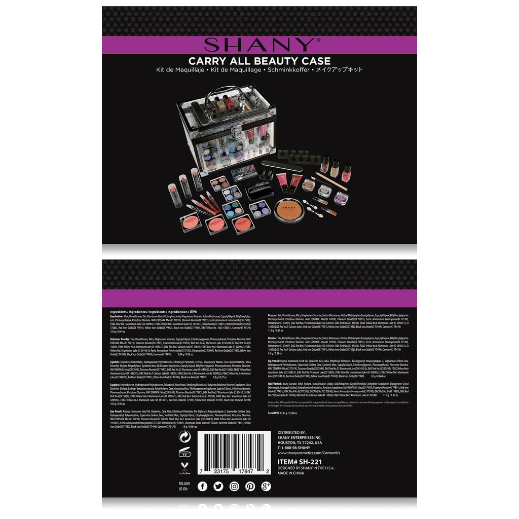 SHANY Carry All Trunk Makeup Case | Reusable Aluminum Beauty Organizer Gift Set