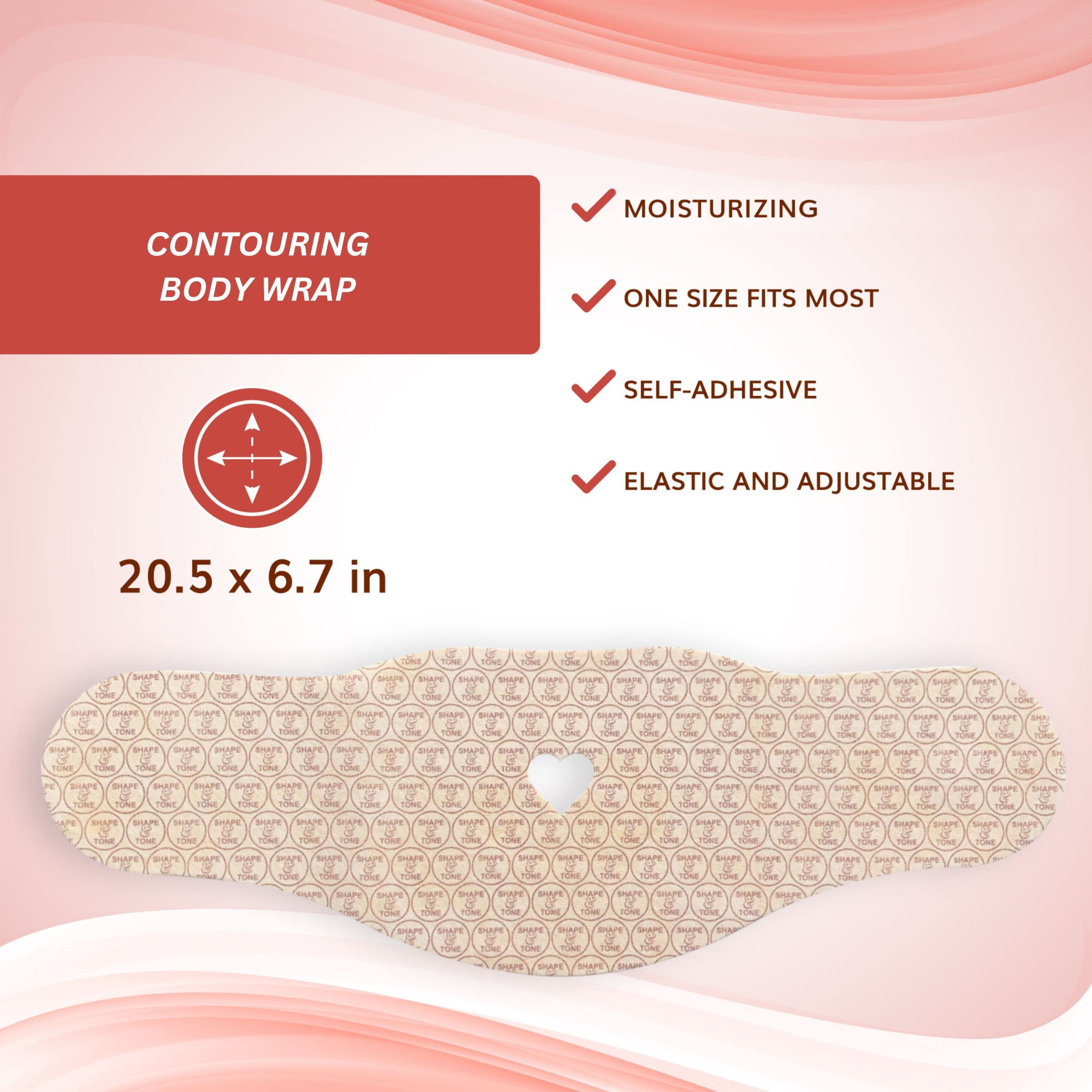 Shape and Tone All Natural Moisturizing Body Contouring Applicator Wrap – Easy to Use Tummy Contour Wrap (10 APPLICATORS)