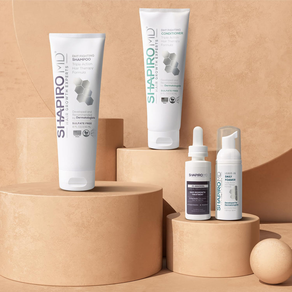 Shapiro MD Men's Regrowth Kit Plus: 5% Minoxidil, Shampoo, Conditioner & Leave-In Foam