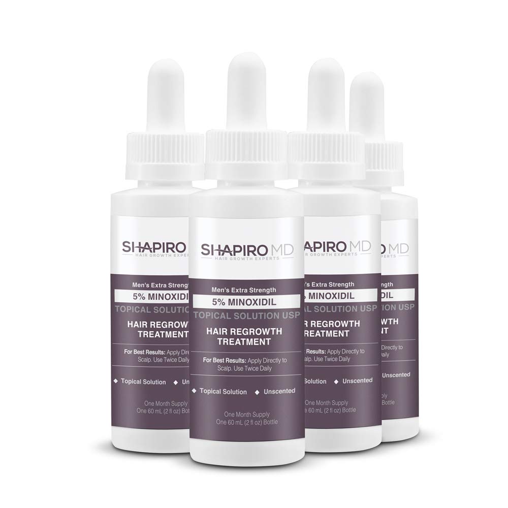 Shapiro MD Hair Growth Experts Minoxidil 5% Topical Solution for Men – 4 Month Supply