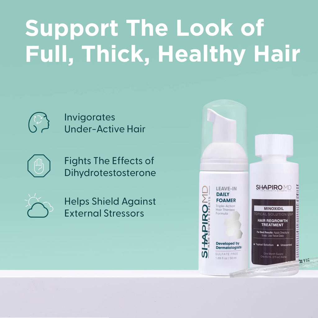 Shapiro MD Hair Growth Experts Womens Travel Kit — Leave-In Foamer & 2% Minoxidil