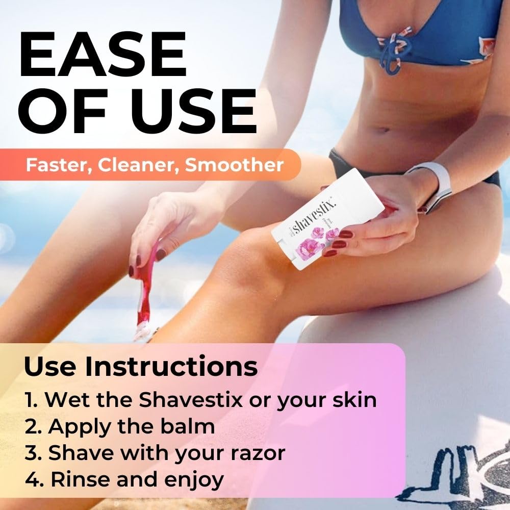 Shavestix Travel Size Shaving Stick 2.75 Oz – Pink Peonies Scented Hydrating Shave Gel Bar