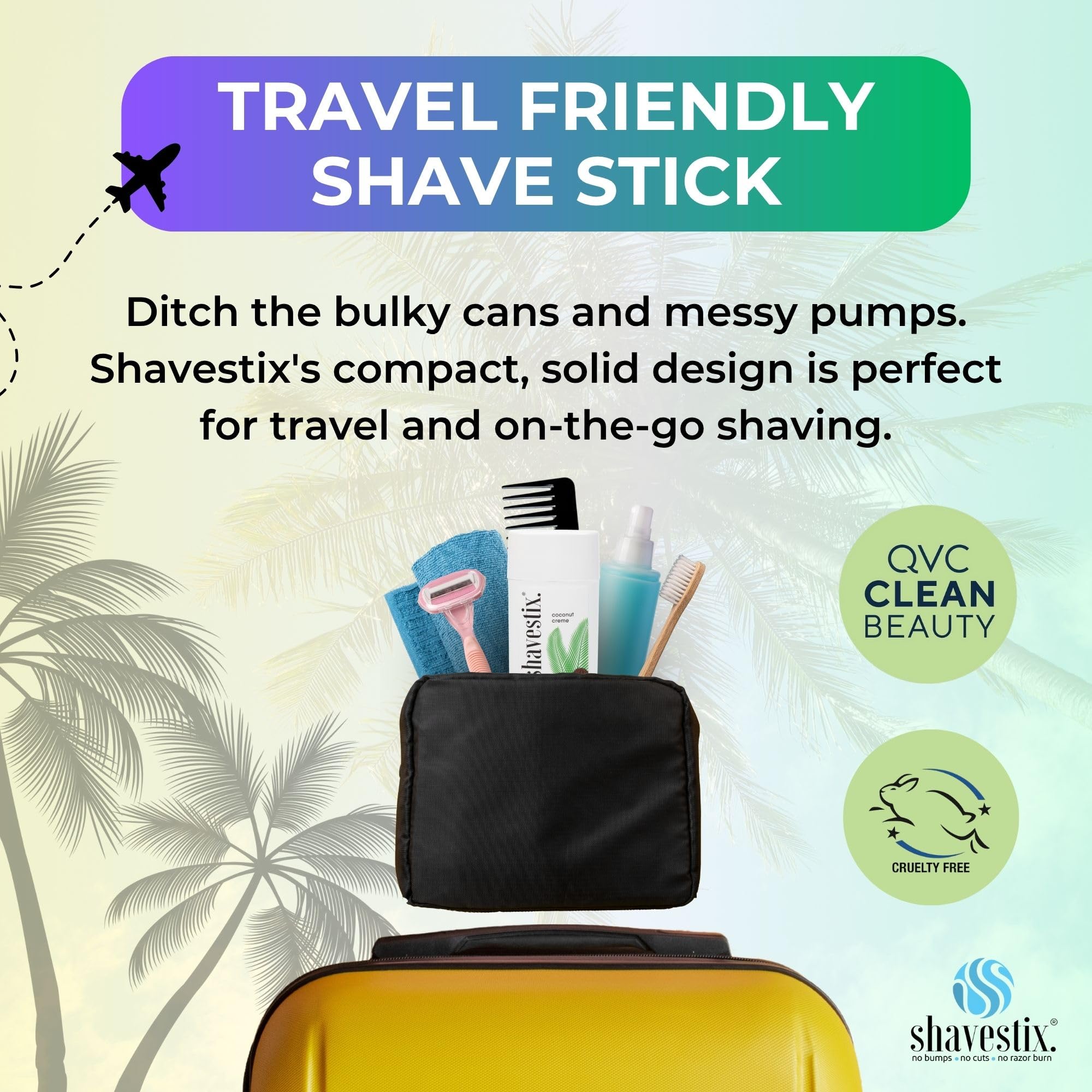 Shavestix Shaving Cream Stick 2.75 oz – Travel-Size Coconut Milk Shave Stick