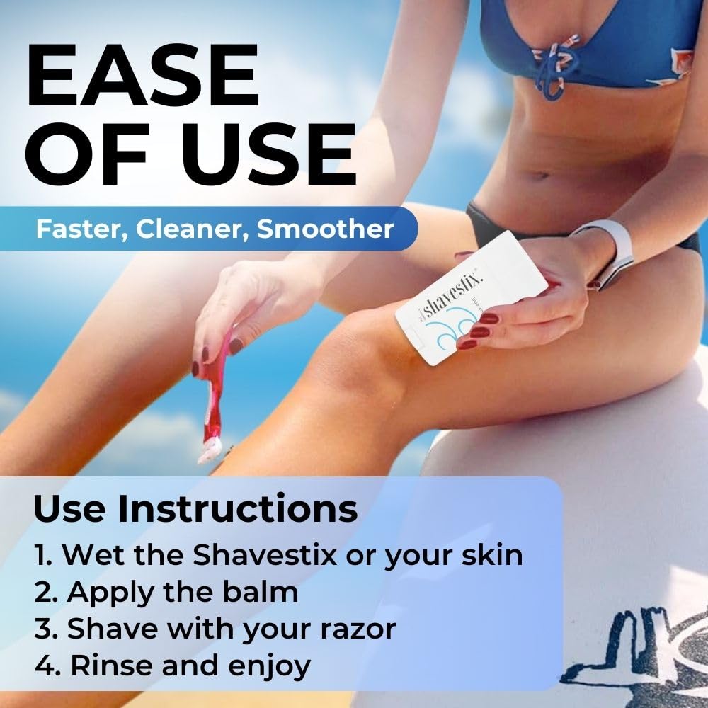 Shavestix Travel Shaving Cream Stick 2.75 oz – Blue Water, Coconut Oil, Razor-Friendly