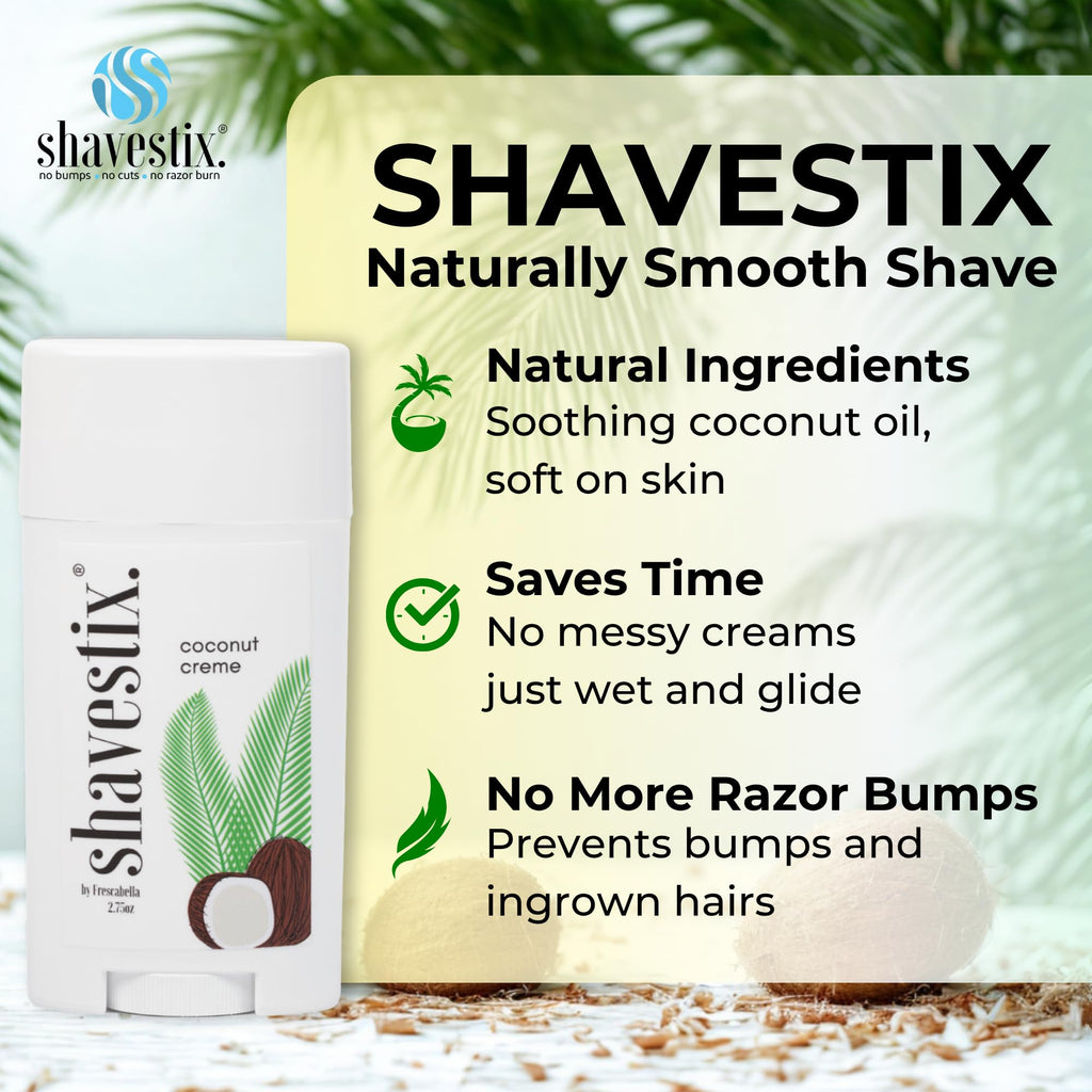 Shavestix Shaving Cream Stick 2.75 oz – Travel-Size Coconut Milk Shave Stick