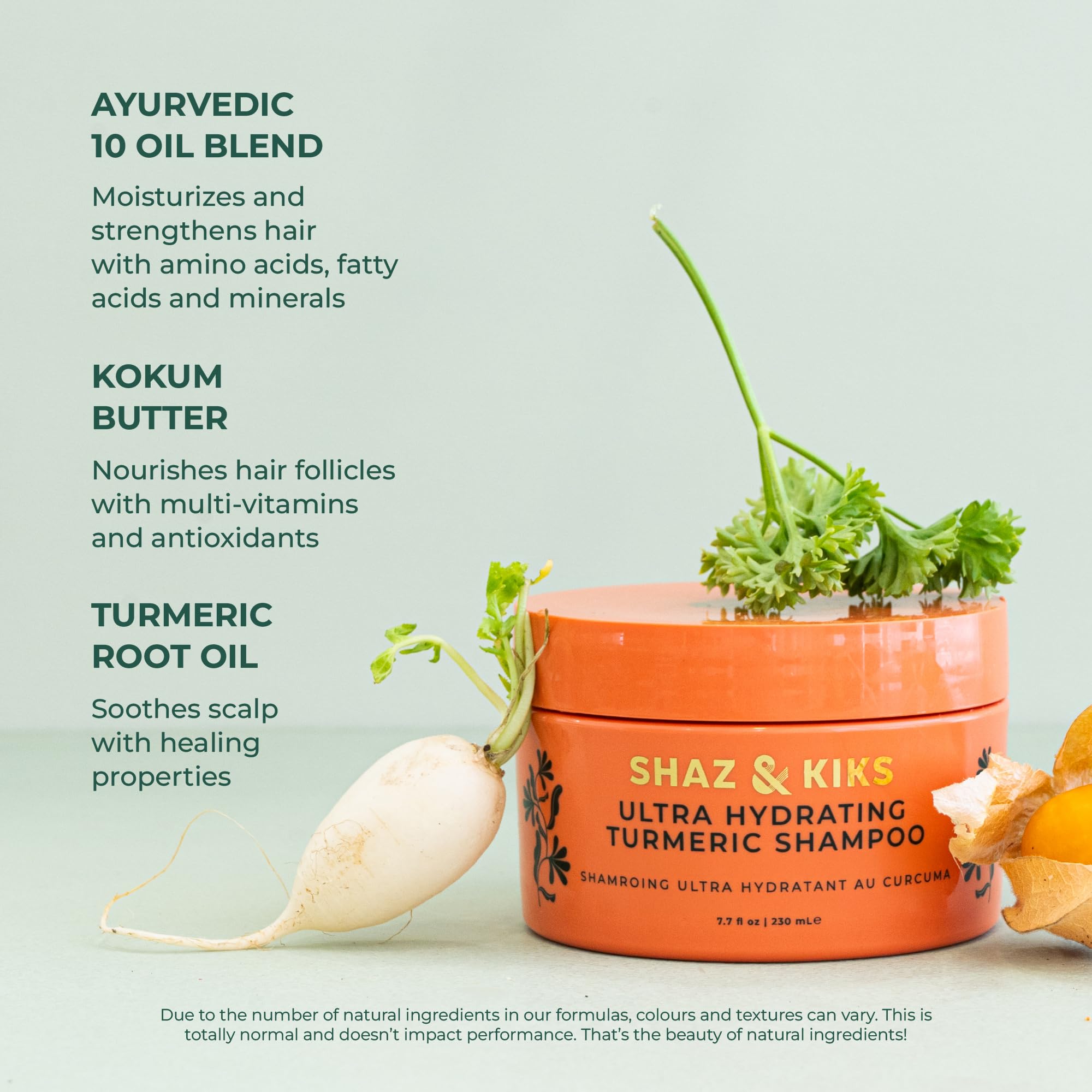 SHAZ & KIKS Ultra Hydrating Turmeric Shampoo — Deep Moisture for Dry Scalp | Vegan & Color-Safe