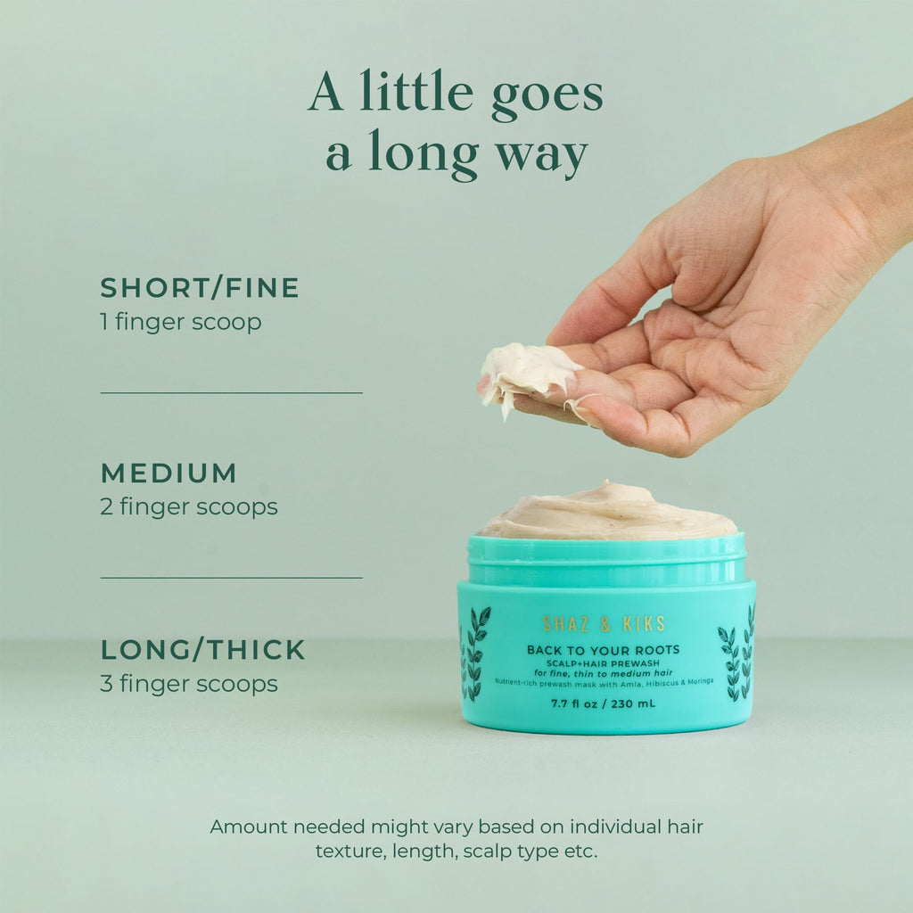 SHAZ & KIKS Essential Prewash Scalp+Hair Mask for Fine Hair | 35+ Nutrients | Color-Safe | 90ml