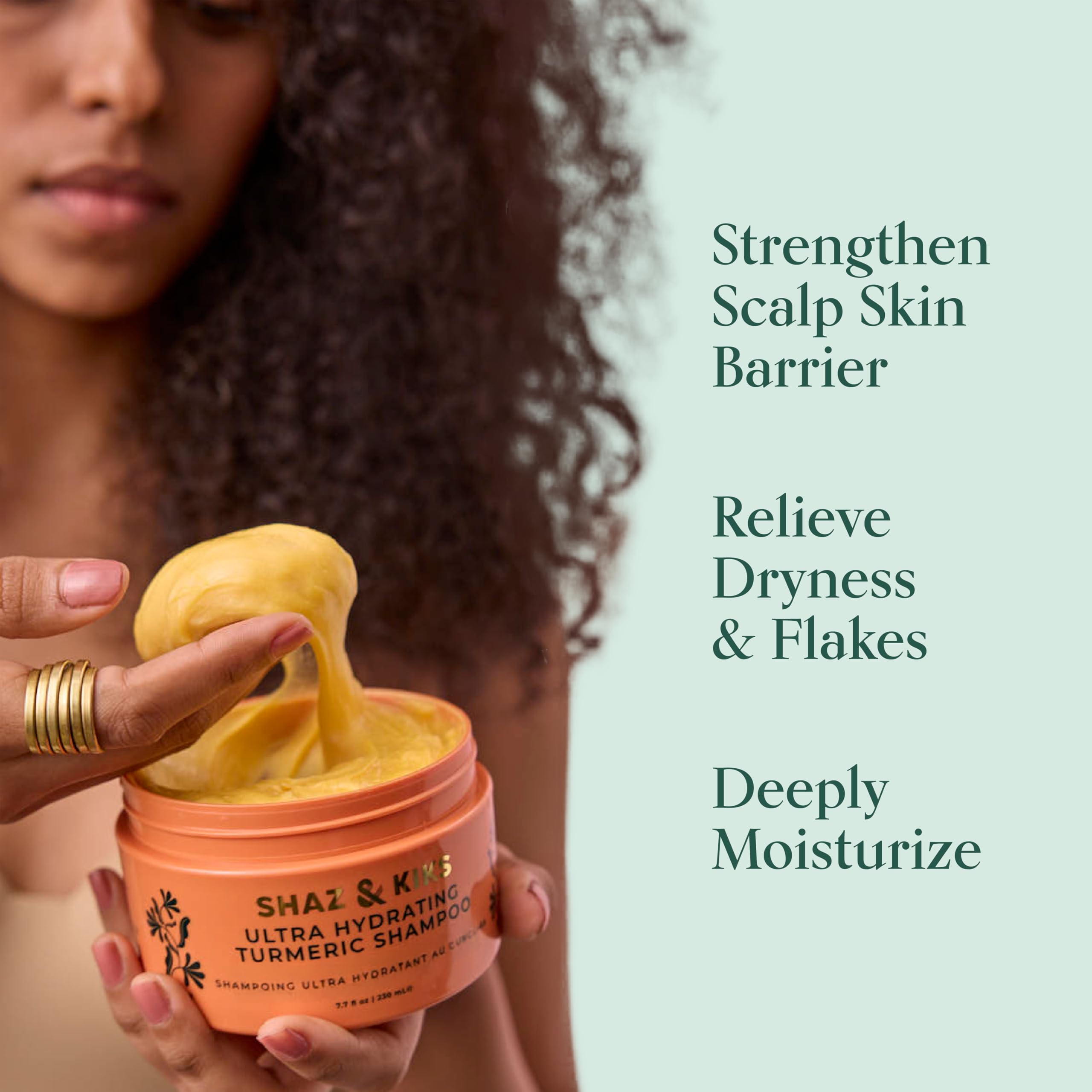 SHAZ & KIKS Ultra Hydrating Turmeric Shampoo — Deep Moisture for Dry Scalp | Vegan & Color-Safe