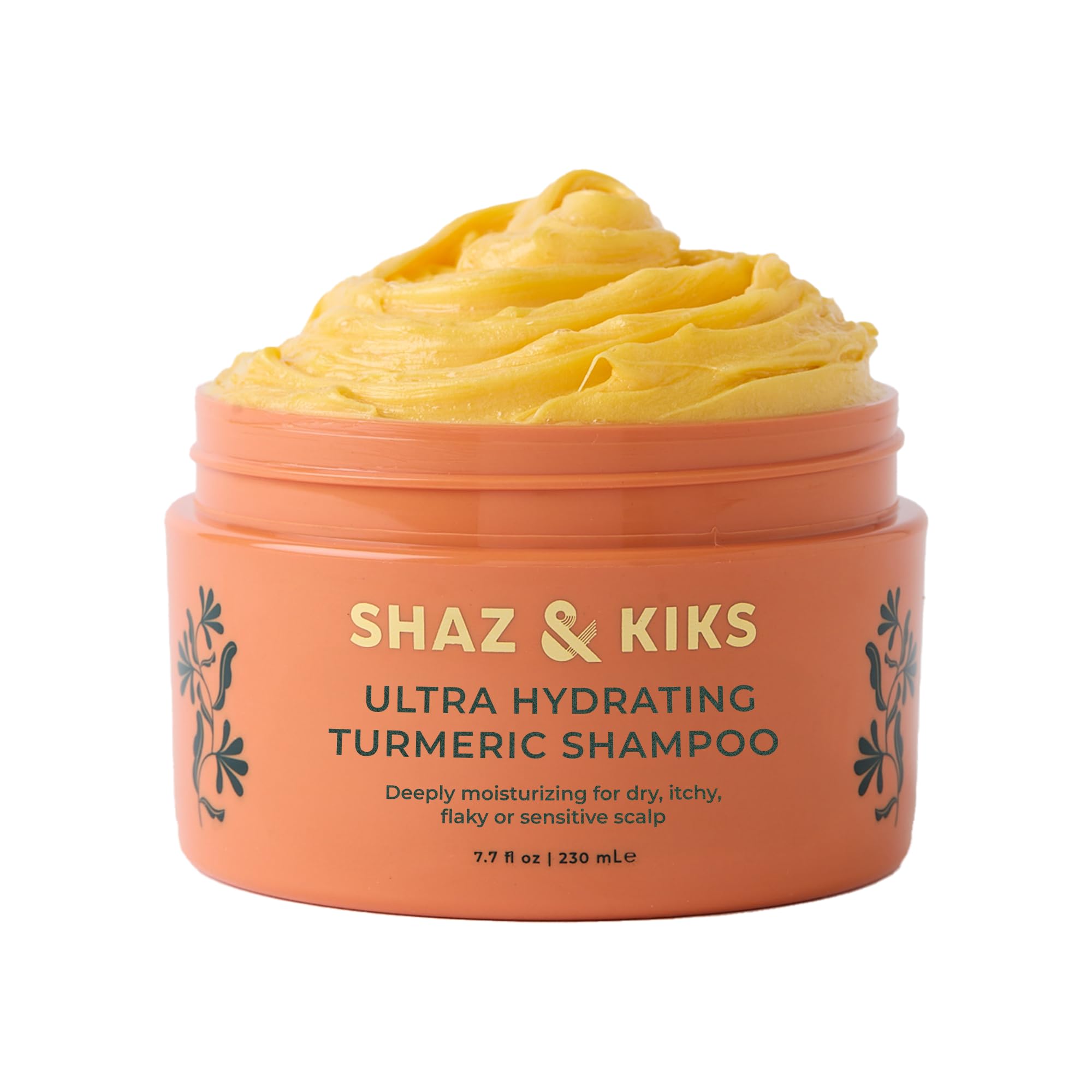 SHAZ & KIKS Ultra Hydrating Turmeric Shampoo — Deep Moisture for Dry Scalp | Vegan & Color-Safe
