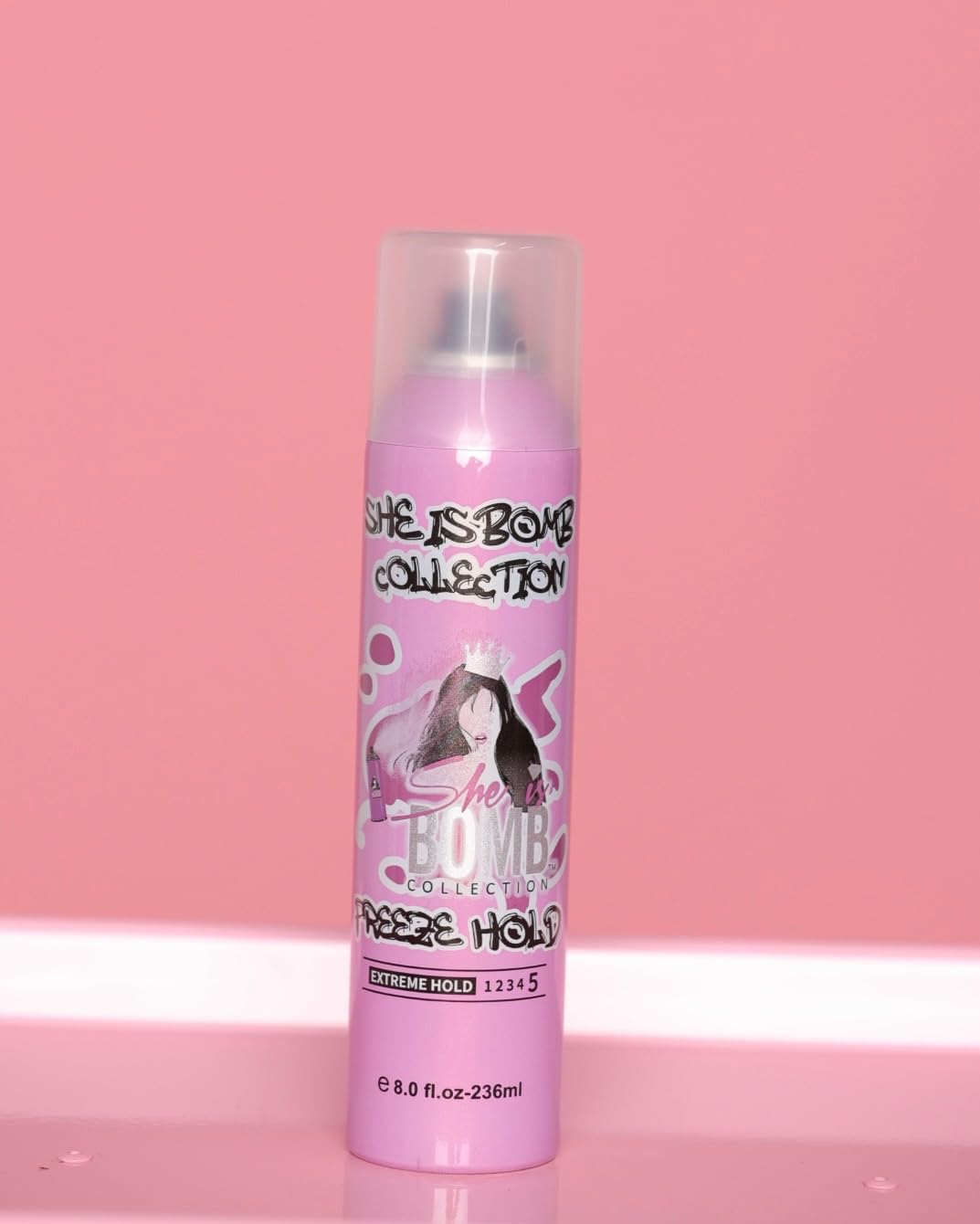 SHE IS BOMB Versatile Freeze Hair Spray – Extreme Hold for Wigs & Hairstyles, No Residue (8oz)