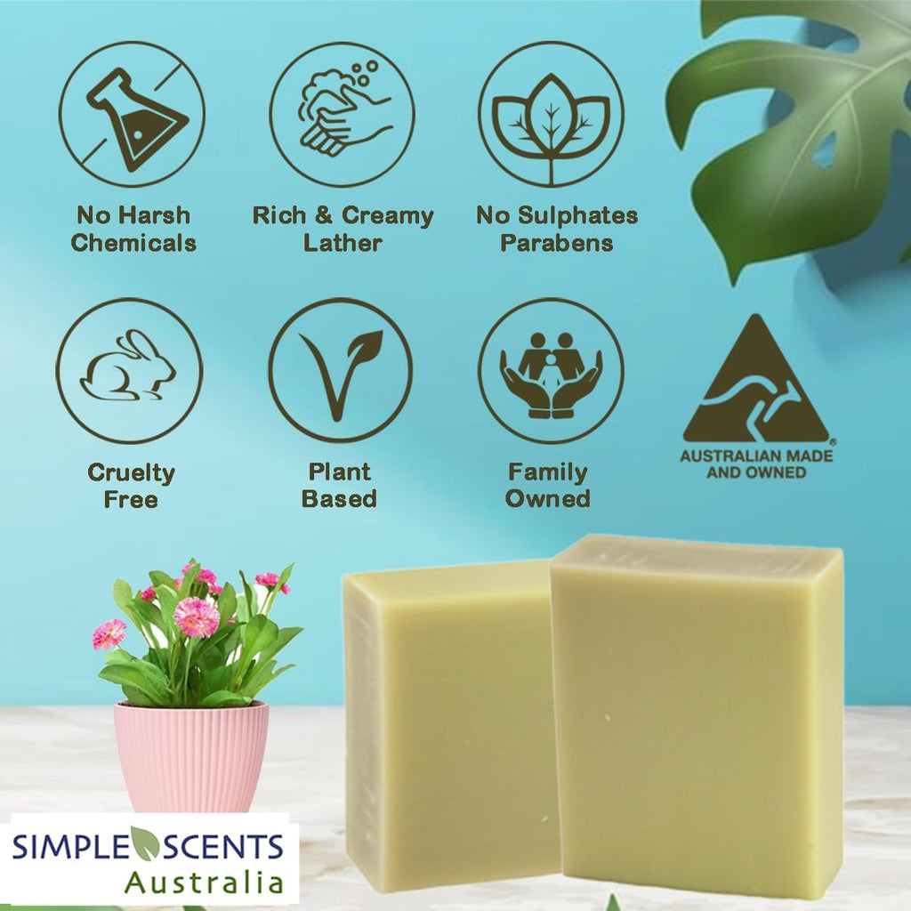 Simple Scents Australia French Pear Scented Natural Soap Bars – 5 Bars, 3.5oz