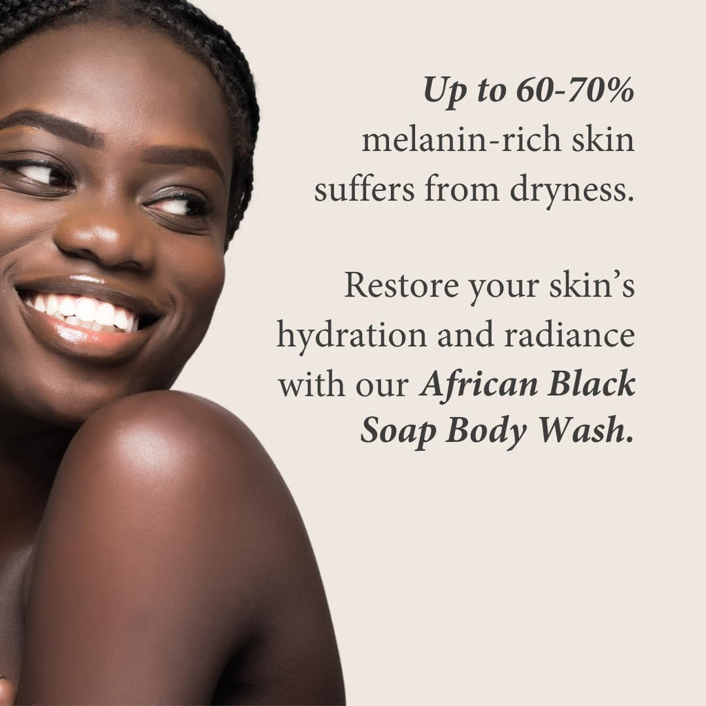 Shea Radiance African Black Soap Body Wash with Lavender Rosemary – Detoxifying, Moisturizing Cleanser for Dry Skin (16 oz)