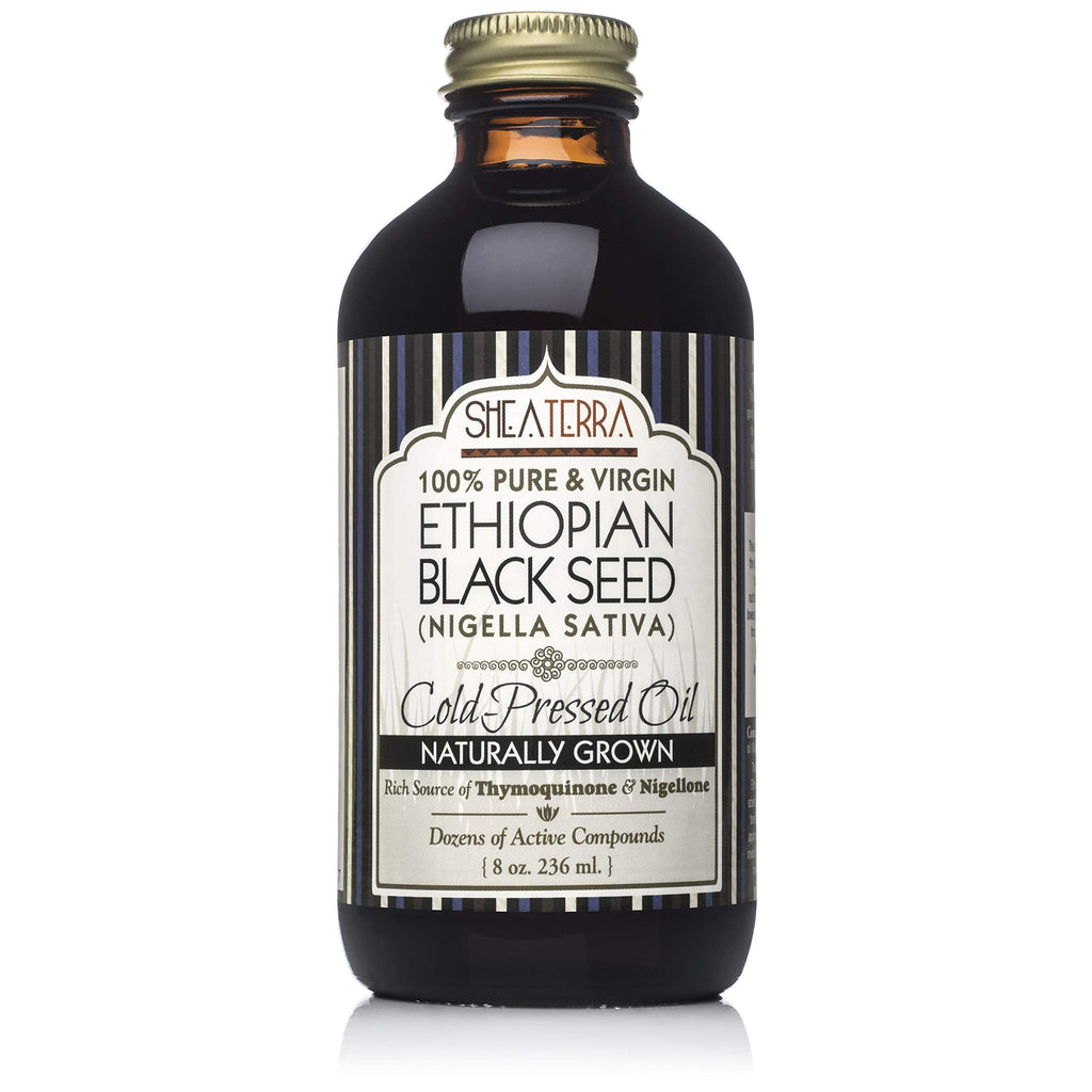 Shea Terra Ethiopian Black Seed Oil – Cold-Pressed Extra Virgin, 8 oz