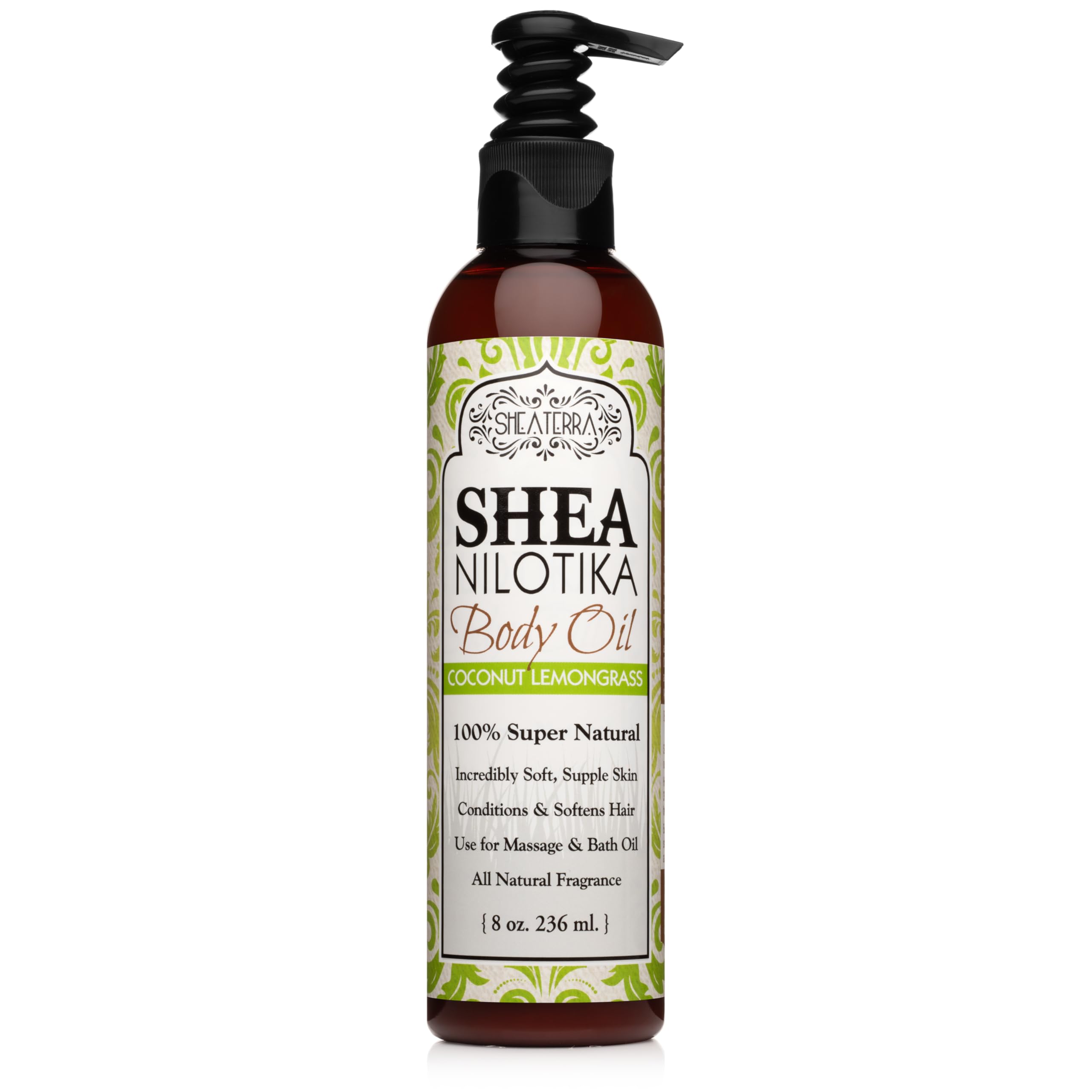 Shea Terra Organics Nilotik Oil Scented With Coconut Lemongrass | Daily Skin Moisturizer & Hair Conditioner – 8 oz