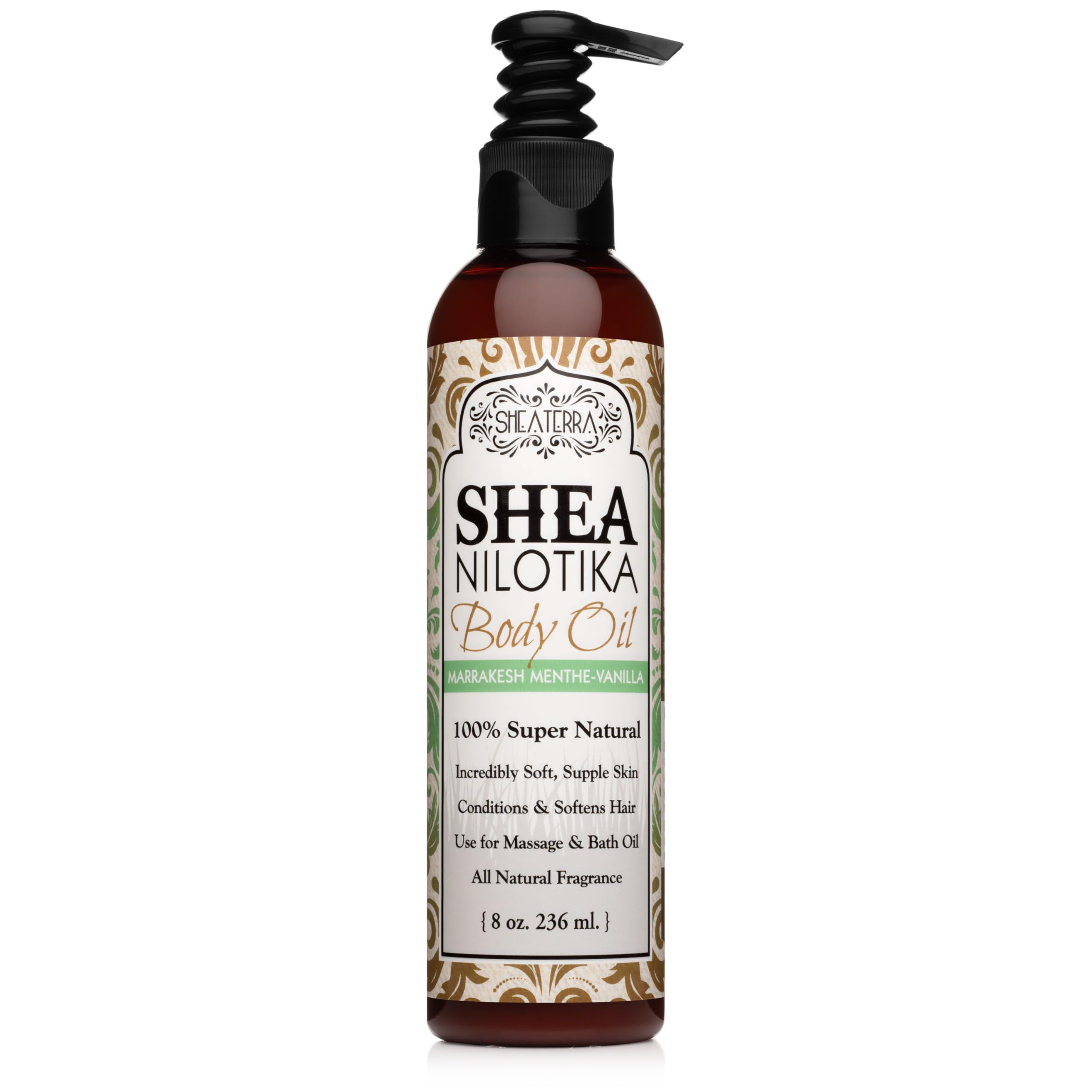 Shea Terra Organics Shea Nilotik Oil – Marrakesh Menthe Vanilla (8oz) – Daily Body & Hair Moisturizer