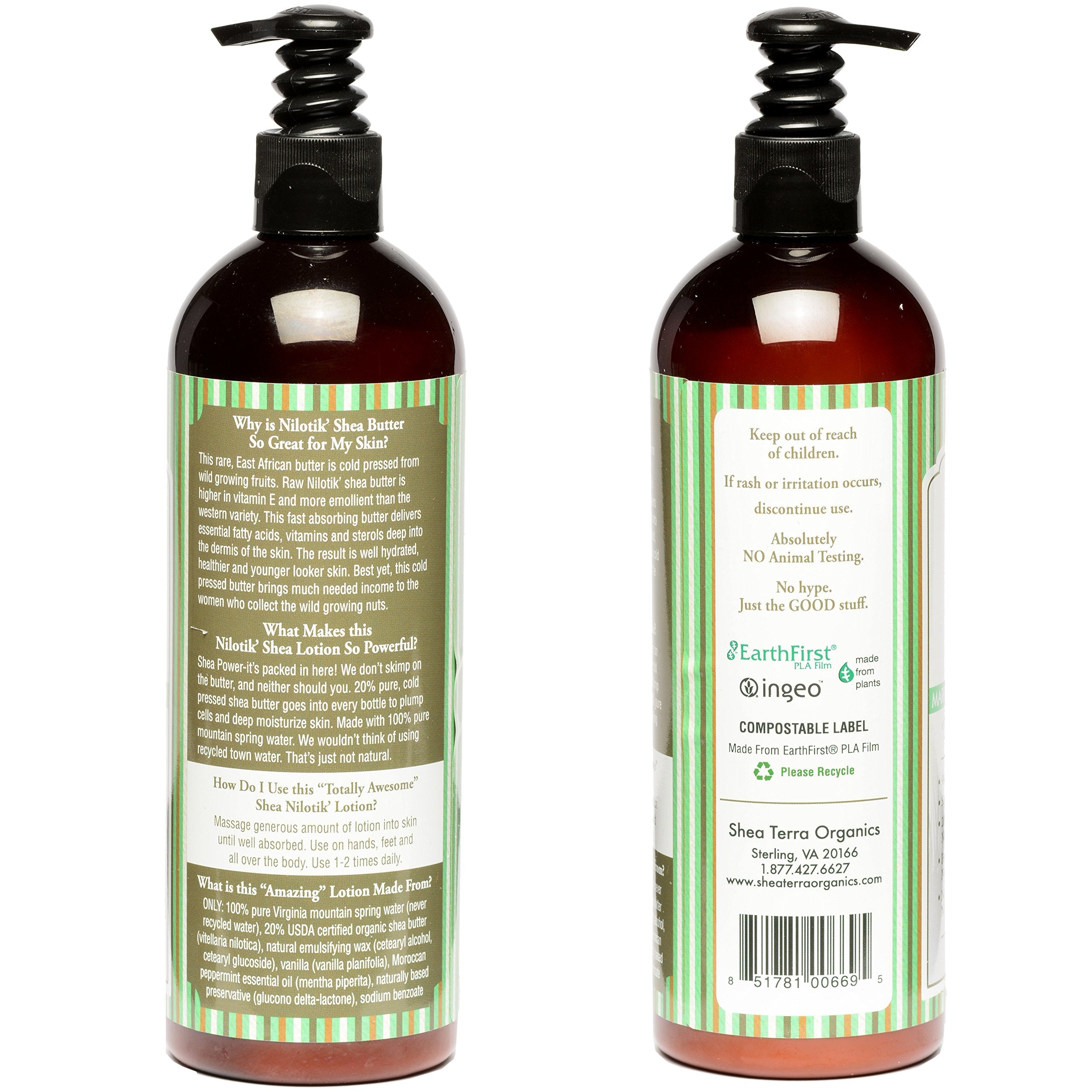 Nilotik’ Shea Butter Ultra-Rich Lotion – Marrakesh Menthe Vanilla, 16 oz | Shea Terra Organics