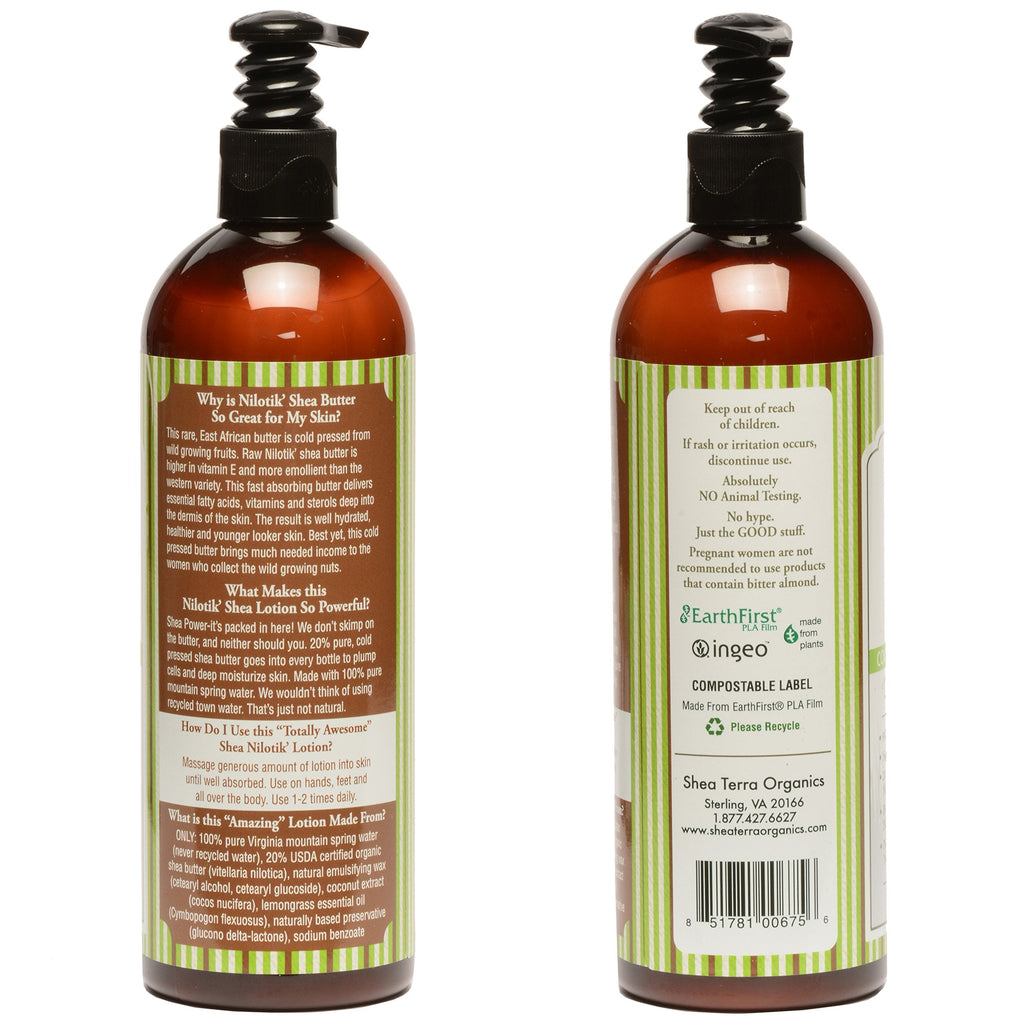 Nilotik’ Shea Butter Ultra-Rich Lotion – Coconut Lemongrass, Shea Terra Organics, 16 oz