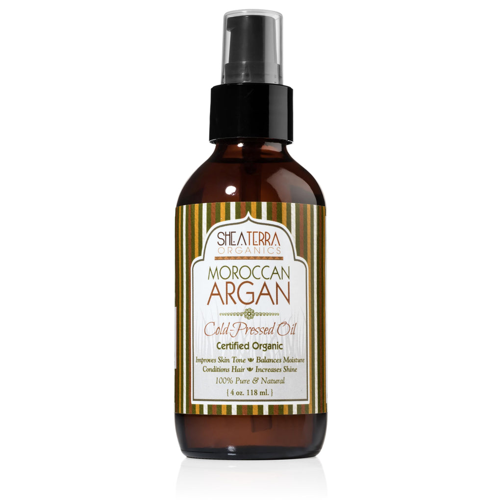 Shea Terra Moroccan Argan Oil – Cold-Pressed Extra Virgin, 4 oz