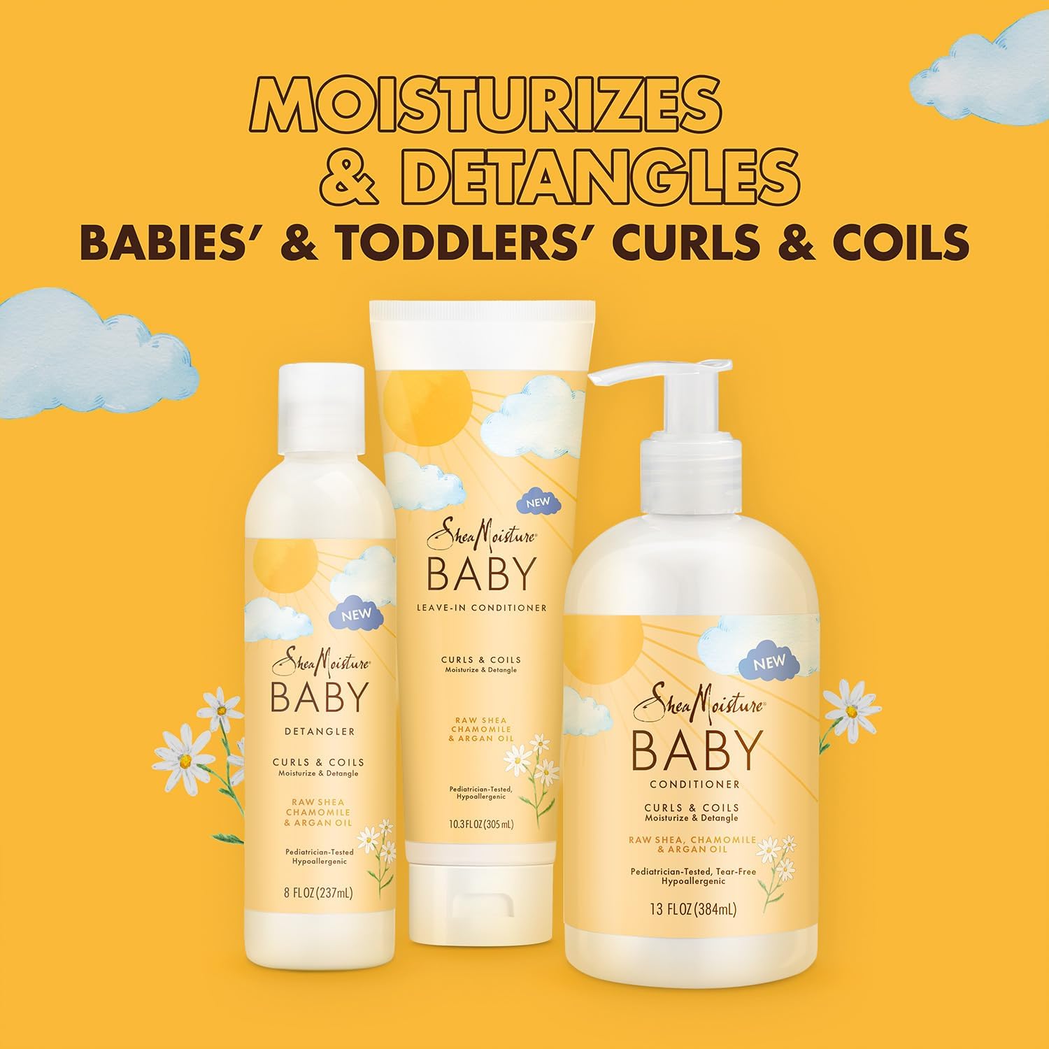 SheaMoisture Baby Essentials: Tear-Free 2-in-1 Shampoo & Body Wash + Curls & Coils Detangler Conditioner