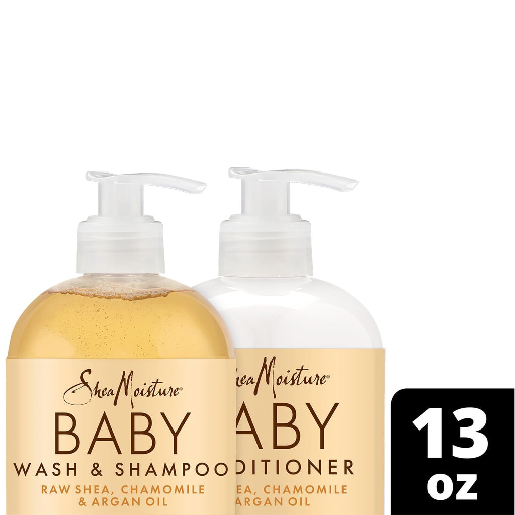 SheaMoisture Baby Essentials: Tear-Free 2-in-1 Shampoo & Body Wash + Curls & Coils Detangler Conditioner