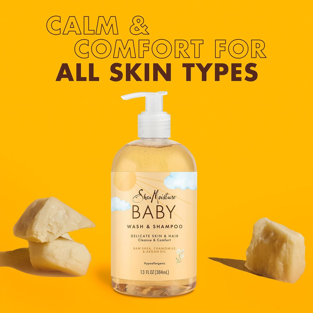 SheaMoisture Baby Essentials: Tear-Free 2-in-1 Shampoo & Body Wash + Curls & Coils Detangler Conditioner