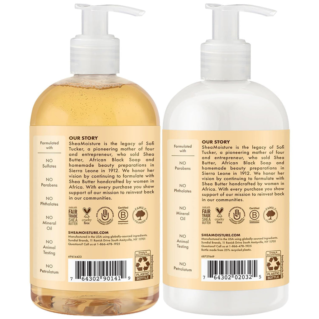 SheaMoisture Baby Essentials: Tear-Free 2-in-1 Shampoo & Body Wash + Curls & Coils Detangler Conditioner