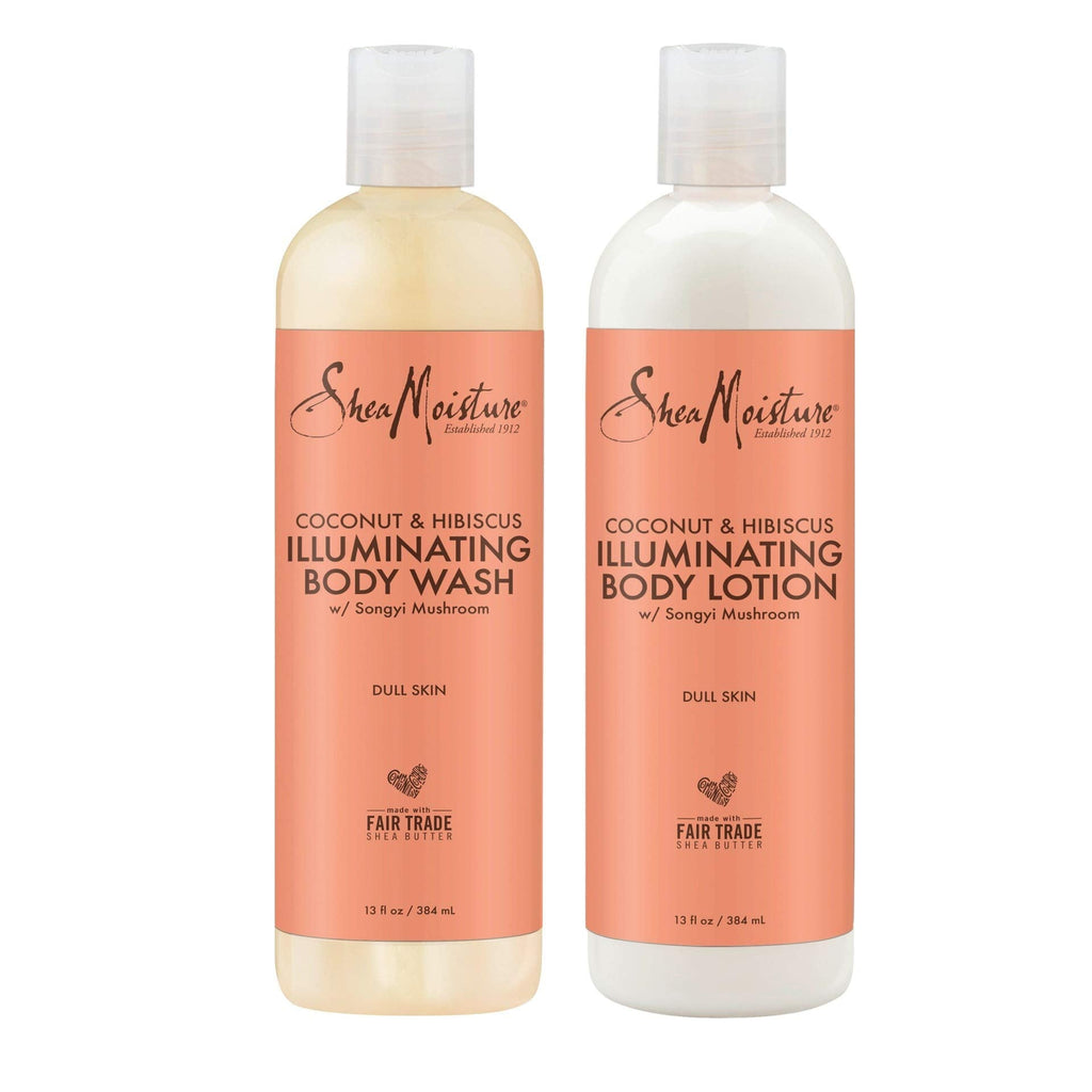 SheaMoisture Coconut & Hibiscus Body Wash & Lotion – 13 oz Each (2-Piece Set)