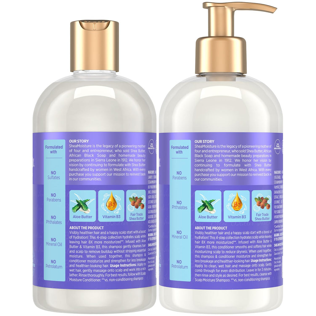 SheaMoisture Shampoo & Conditioner Set — Scalp Hydration with Aloe Butter & Vitamin B3