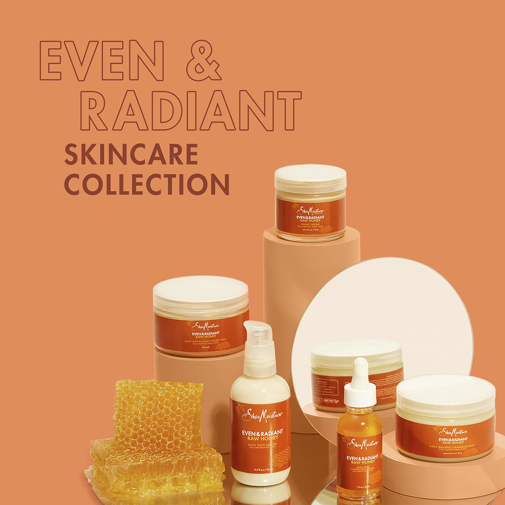 SheaMoisture Even and Radiant Night Cream for Uneven Skin Tone with Raw Honey | 2 oz