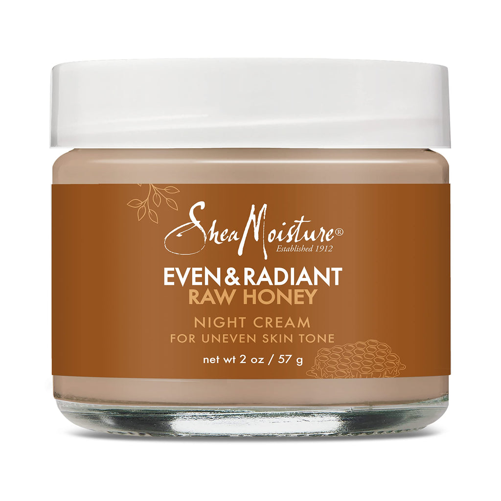 SheaMoisture Even and Radiant Night Cream for Uneven Skin Tone with Raw Honey | 2 oz