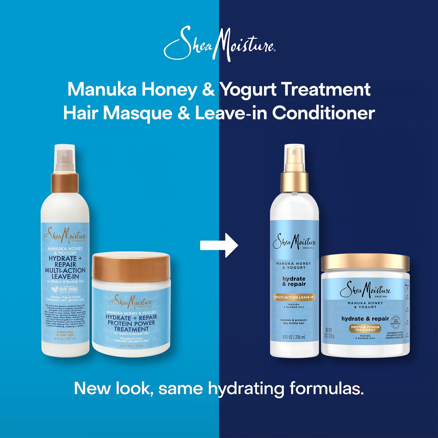 SheaMoisture Manuka Honey & Yogurt Leave-In Conditioner + Protein Power Treatment – Hair Repair & Frizz Control, 8 oz