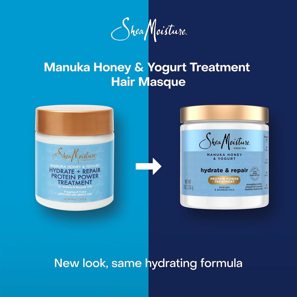 SheaMoisture Hair Mask 2-Pack | Manuka Honey & Yogurt Hydrate & Repair Deep Conditioner (8 oz each)
