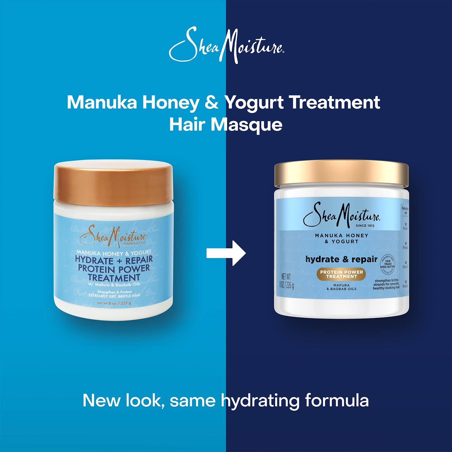 SheaMoisture Hair Mask 2-Pack | Manuka Honey & Yogurt Hydrate & Repair Deep Conditioner (8 oz each)