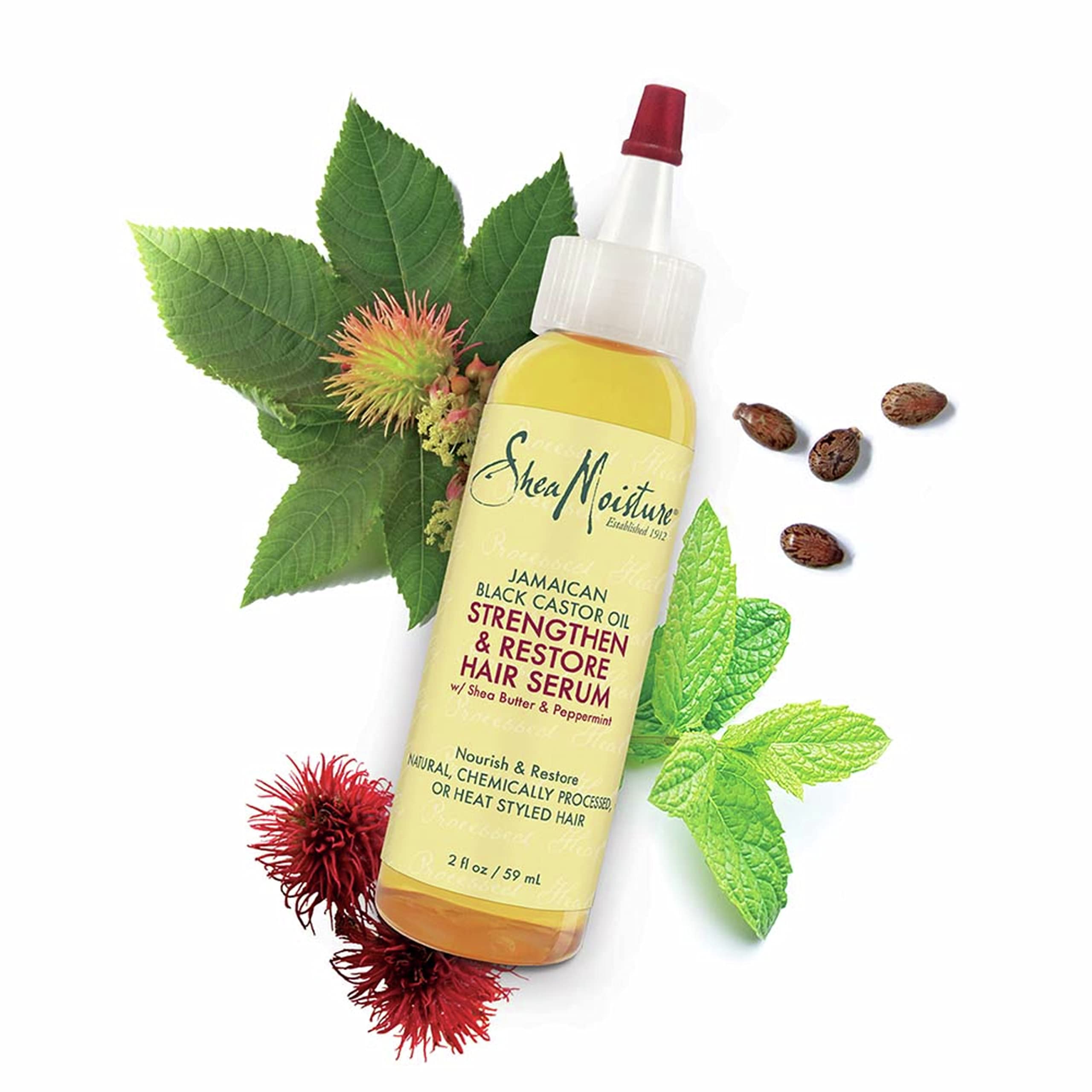 SheaMoisture Jamaican Black Castor Oil Strengthen & Restore Hair Serum – Damaged Hair, 2 oz