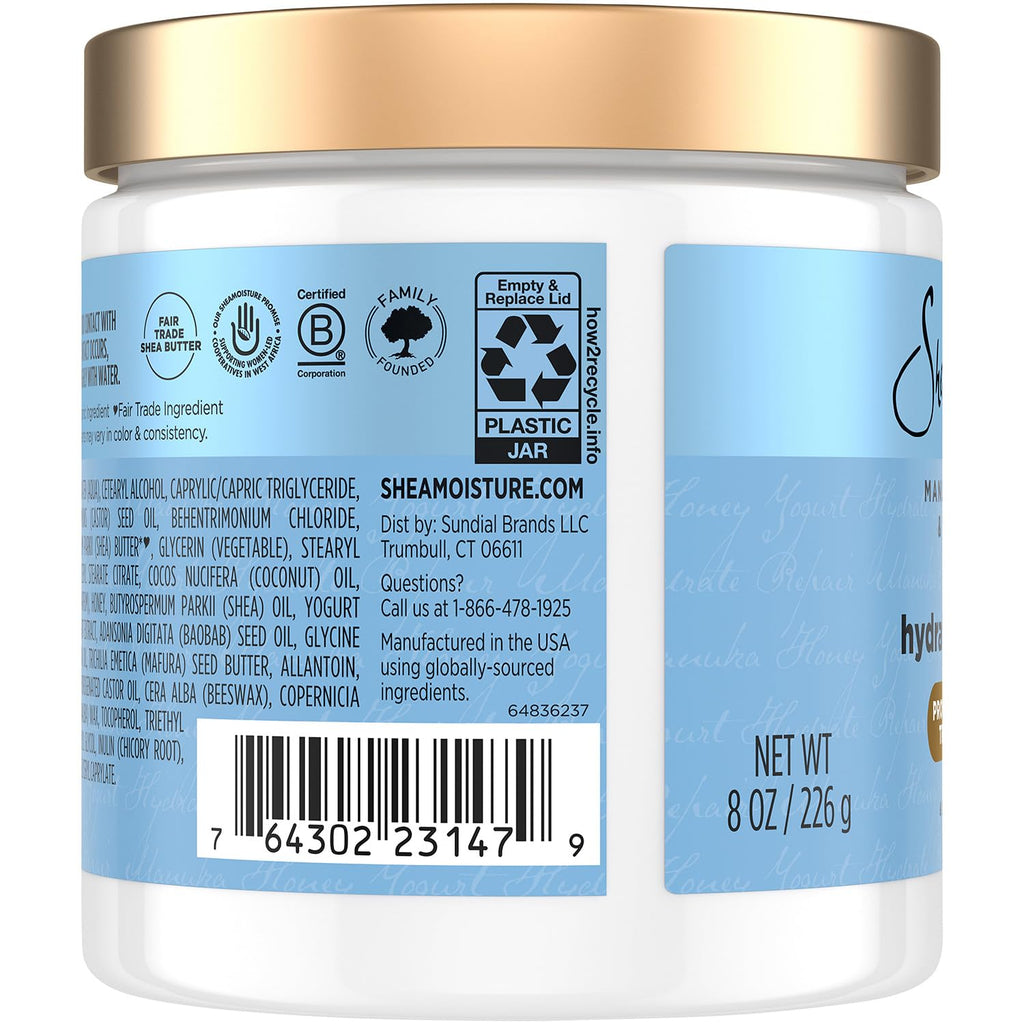 SheaMoisture Hair Mask 2-Pack | Manuka Honey & Yogurt Hydrate & Repair Deep Conditioner (8 oz each)