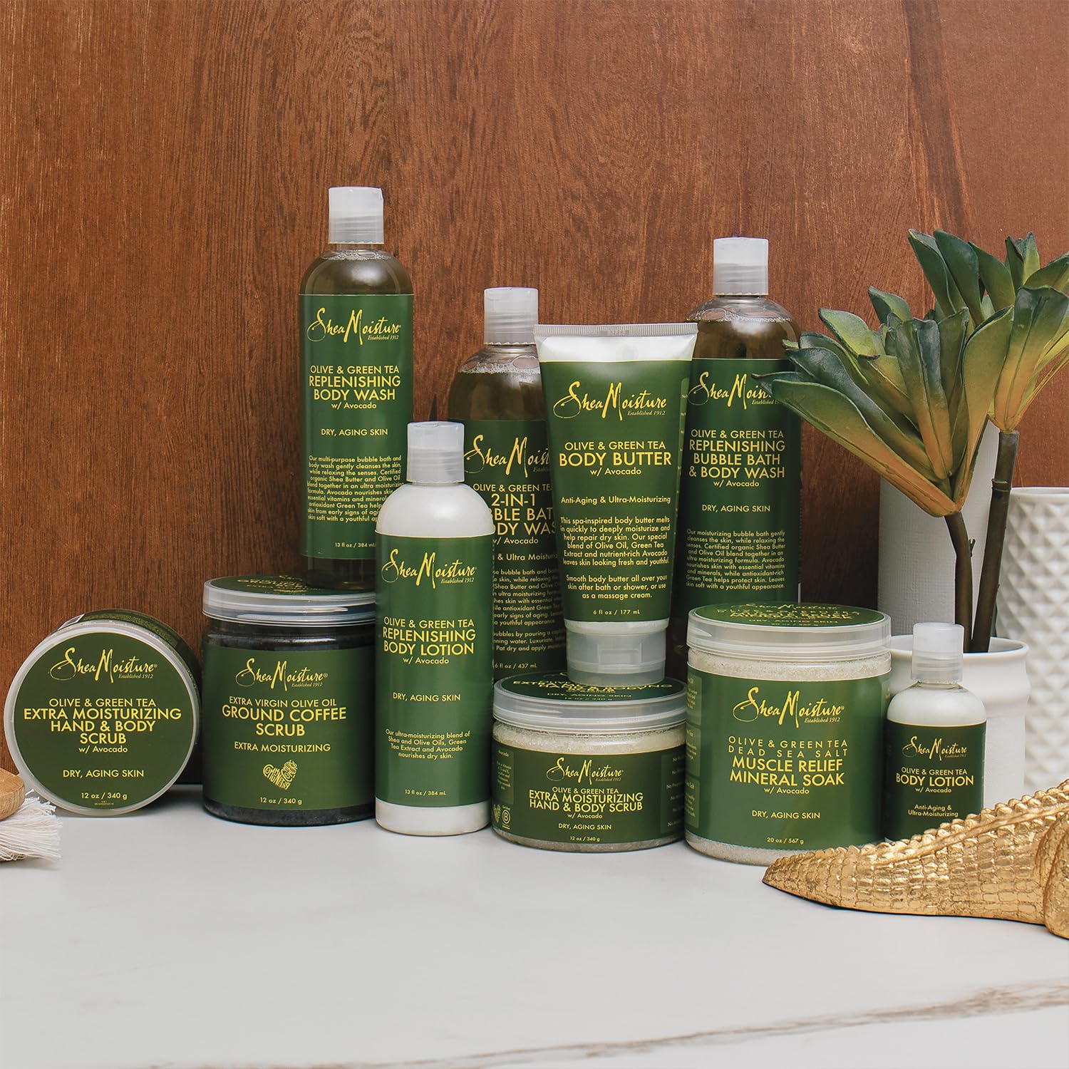 SheaMoisture Olive & Green Tea Bath, Body & Massage Oil (2-Pack) – Avocado Oil, Ultra-Moisturizing for Dry Skin