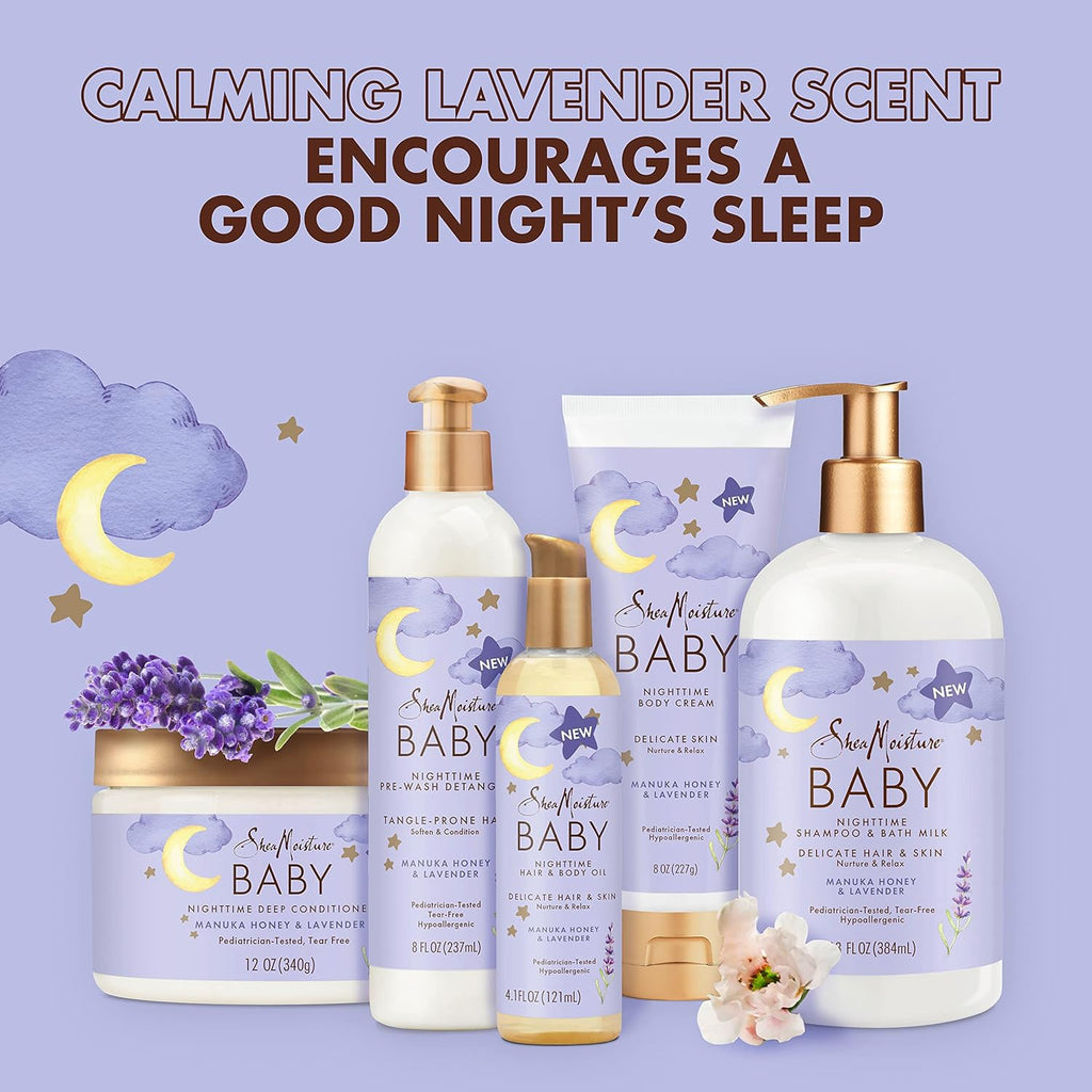 SheaMoisture Baby Care Set – Nighttime Shampoo & Bath Milk + Nighttime Body Cream (2-Piece)