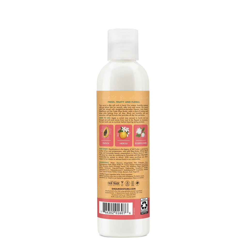 SheaMoisture Papaya & Neroli Milk Gel for Wavy Curly Hair | Paraben-Free, 8 oz