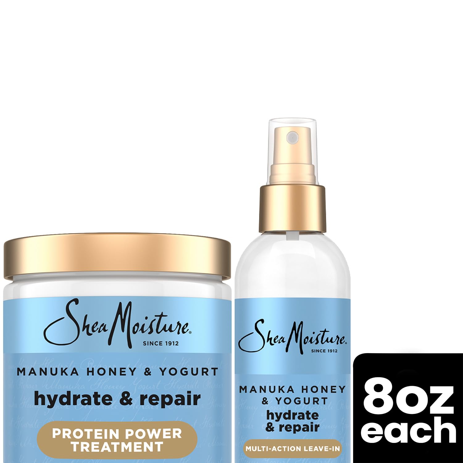 SheaMoisture Manuka Honey & Yogurt Leave-In Conditioner + Protein Power Treatment – Hair Repair & Frizz Control, 8 oz