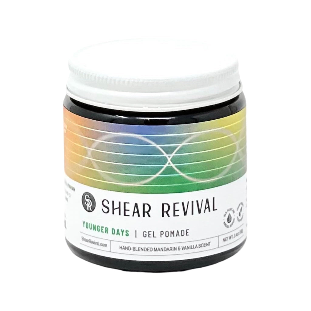 Shear Revival Younger Days Gel Pomade – Vegan, Medium Hold, Natural Finish (3.4oz)