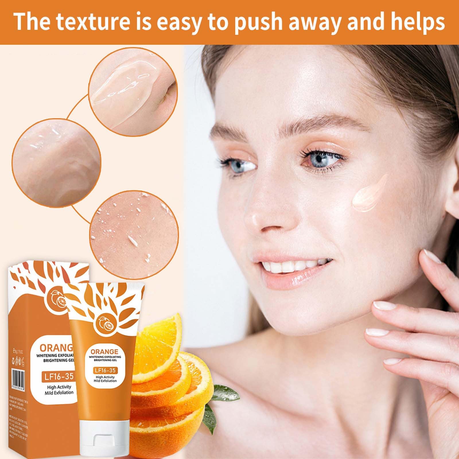 Sheghy Orange Enzymes Exfoliating Gel – Deep Pore Cleansing Face & Body Scrub (2pc, 1.7oz)